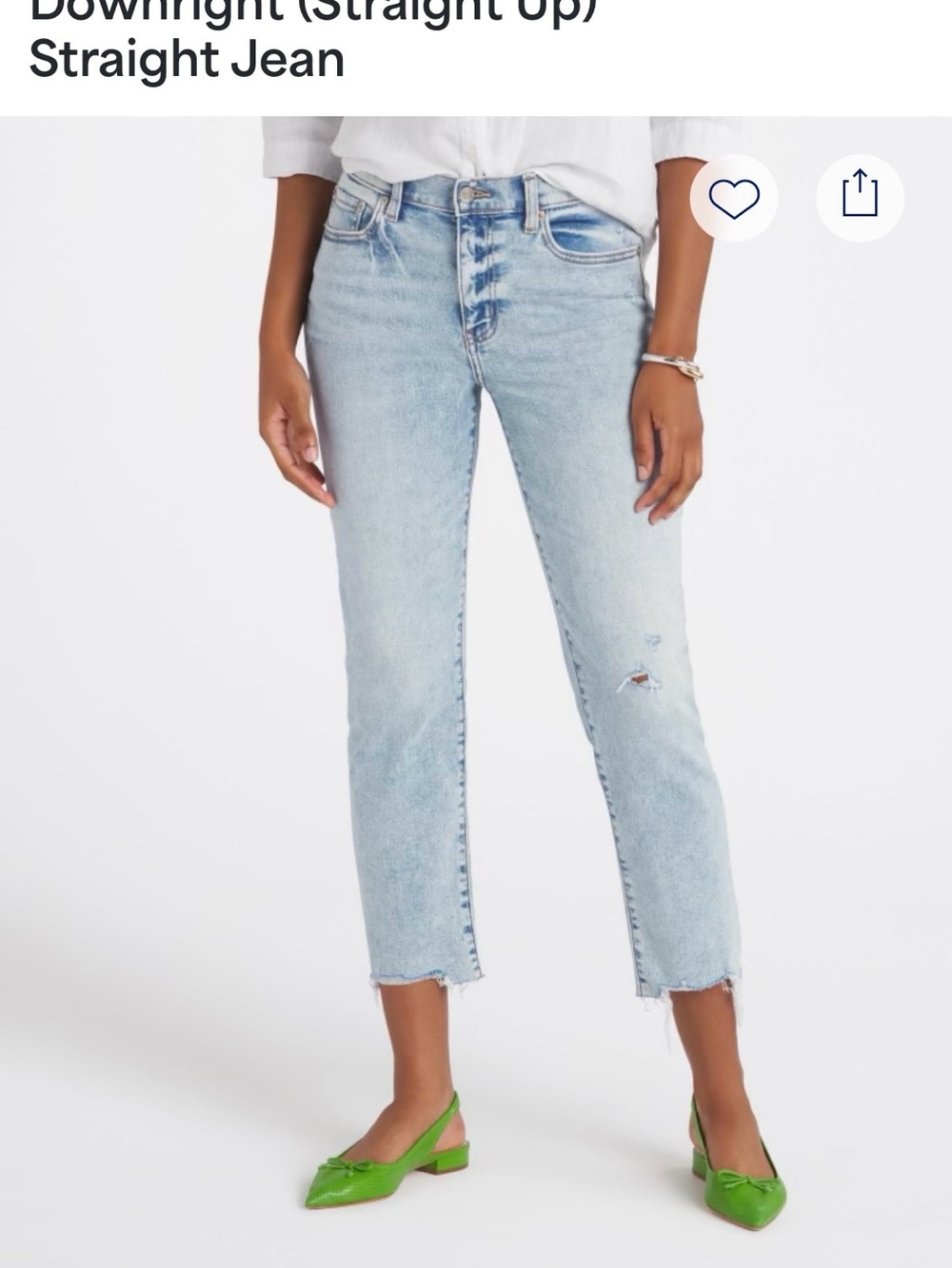 DAZE Light Blue Cropped Straight Jeans with Raw Hem